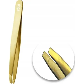 Kosmetická pinzeta Profesionální pinzeta na obočí Zola Gold, šikmá