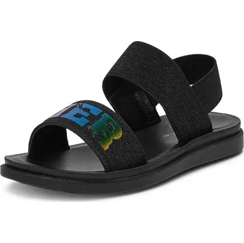 Dívčí sandály Nelli Blu dětské sandály textilní černé velikost 34