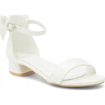 Dívčí obuv Nelli Blu dětské sandály textilní bílé velikost 35