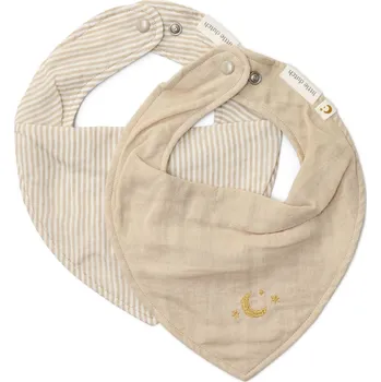 Little Dutch Mušelínový šátek/bandana - sada Pure Soft Beige šátek