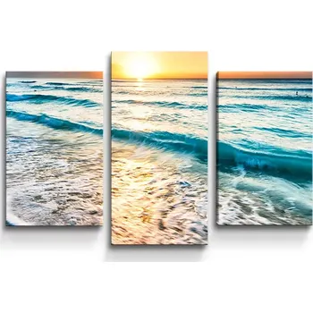 Obraz Sablio Obraz - 3-dílný Vlny - 75x50 cm