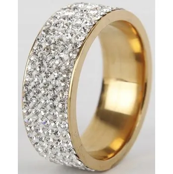 Prsten Zlatý Prstýnek s bílými Zirkony snubní prsten s kamenem