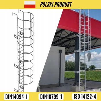 Žebřík Žebřík s ochranným košem 5,1 m pozink