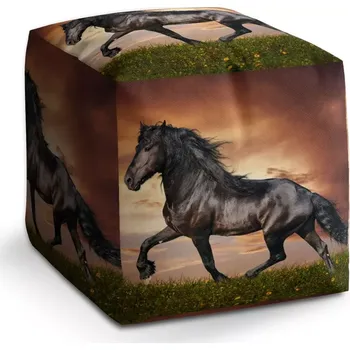 Taburet Sablio Taburet Cube Friský kůň: 40x40x40 cm