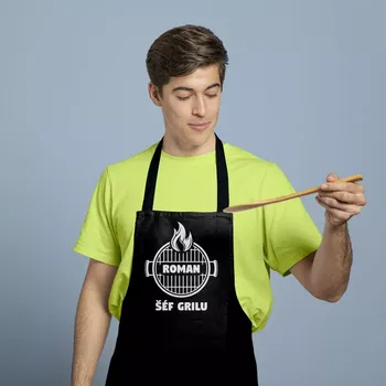 Kuchyňská zástěra Sablio Grilovací zástěra se jménem: ŠÉF GRILU
