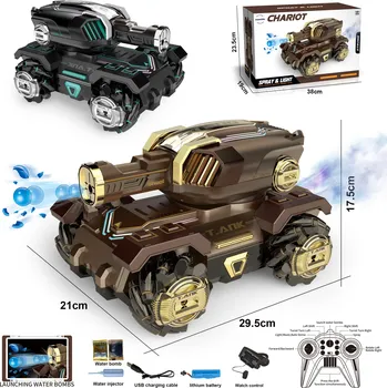 RC model tanku Mamido Tank na dálkové ovládání Chariot Stunt s gelovými náboji, Dálkový ovladač, Ovládání rukou MT1579