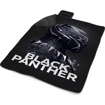 deka Sablio Plážová deka BLACK PANTHER z profilu Černý: 200x140 cm