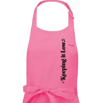 Kuchyňská zástěra KEEPING IT LOW NA VÝŠKU - basový klíč - Pánská zástěra na vaření - Univerzální velikost ( Růžová )