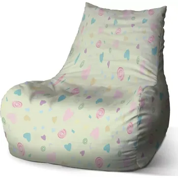 Sedací pytel Sablio Sedací vak Bean Srdíčka a spirály - 60 x 70 x 70 cm