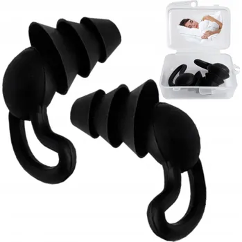 Silikonové špunty do uší černé s pouzdro