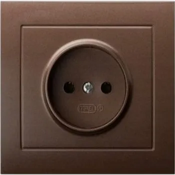 Elektrická zásuvka Ospel hnědá Elektrická Zásuvka bez uzemnění KIER