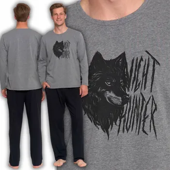 Pánské pyžamo Moraj pánské bavlněné pyžamo s potiskem, dlouhý rukáv, velikost M