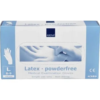 Vyšetřovací rukavice Rukavice na jedno použití latexové Abena nepudrované velikost L 100 ks