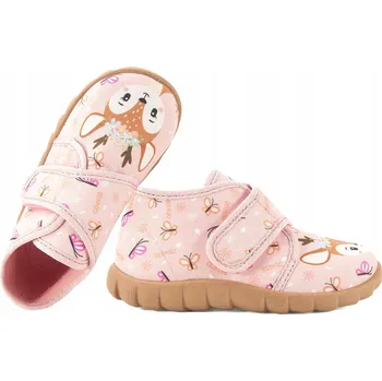 Dívčí bačkory BEFADO 465P223 TEXTILNÍ DOMÁCÍ DÍVČÍ PAPUČE PAPUČE NA SUCHÝ ZIP FLEXI-B 23 Růžová