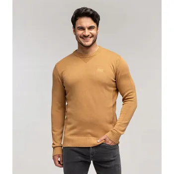 Pánský svetr Lee Cooper svetr BILL ORG-BROW-SUGAR béžový kulatý velikost L