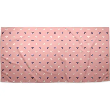 Osuška Sablio Ručník Srdíčka na růžové - 30x50 cm