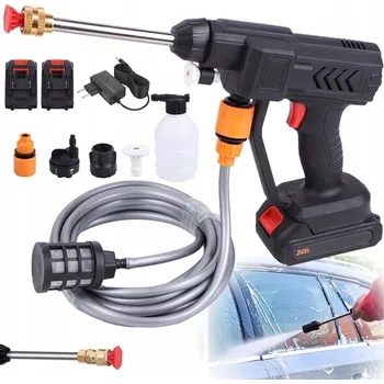 Vysokotlaký čistič Akumulátorová tlaková myčka 100 bar 500 W 21 V + 2 baterie pro auto a zahradu