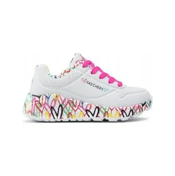 Dívčí tenisky Dětské boty Skechers 314976LWMLT UNO LITE LOVELY LUV Bílé 39