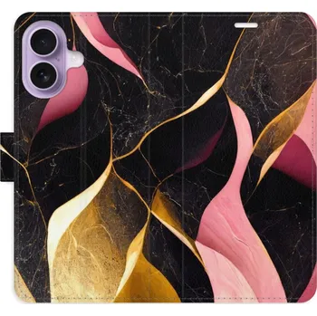 Pouzdro na mobilní telefon Flipové pouzdro iSaprio - Gold Pink Marble 02 - iPhone 17