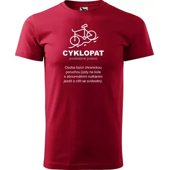 Sablio Tričko s potiskem Cyklopat - červené 2XL