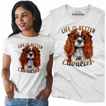 TRIČKO DÁMSKÉ LIFE IS BETTER WITH CAVALIER PIES