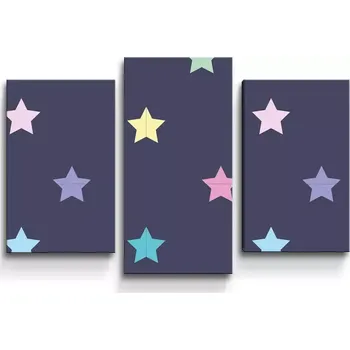 Obraz Sablio Obraz - 3-dílný Hvězdy na modré - 75x50 cm