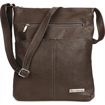 Kabelka Beltimore kabelka, kožená kabelka přes rameno, hnědá