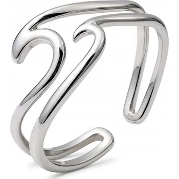 Prsten Prstýnek Vlna, dvě vrstvy, stříbro 925, nastavitelný