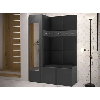 Předsíňová stěna Botník MOB 124 x 186 x 44 cm černý