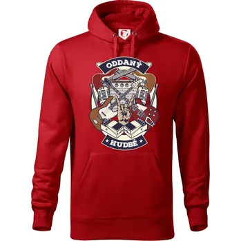 Pánská mikina Oddaný hudbě - Mikina pánská Cape s kapucí - 5XL ( Červená )