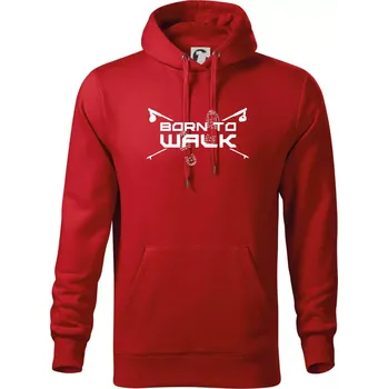 Pánská mikina Born to walk - Mikina pánská Cape s kapucí - 4XL ( Červená )