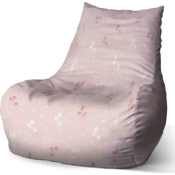 Sedací pytel Sablio Sedací vak Bean Bílé a růžové květy - 60 x 70 x 70 cm