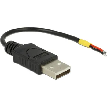 Mobilní telefon Delock USB kabel USB 2.0 USB-A zástrčka, Otevřené konce kabelu 0.10 m černá 85250