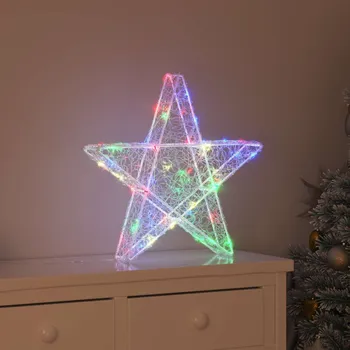 Vánoční dekorace vidaXL 3D hvězda s 50 LED diodami Vícebarevný 55 x 53.5 x 10 cm Akryl [42019101]