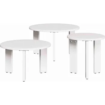 Konferenční stolek vidaXL Konferenční stolek 3 pcs Bílá Masivní borovicové dřevo [873563]