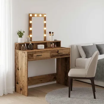 Toaletní stolek vidaXL Kosmetický stůl Hnědá 100 x 41 x 140 cm kompozitní dřevo [865179]