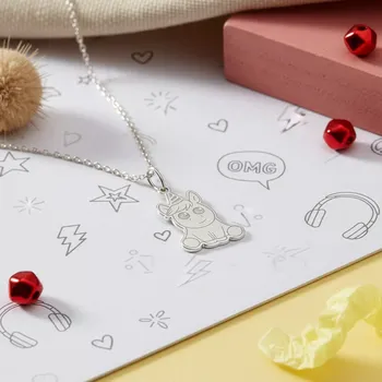 Náhrdelník Yoowey Přívěsek s řetízkem stříbrný KO1107_MO030_45