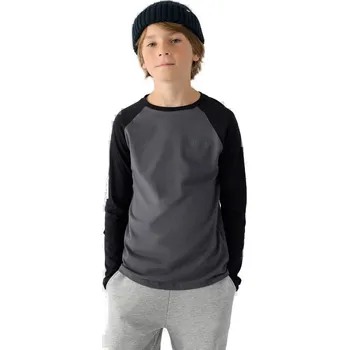 Chlapecké tričko s dlouhým rukávem 4F JUNIOR-LONGSLEEVE-JWAW24TLONM293-22S-ANTHRACITE Šedá 164
