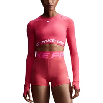 Pánské tričko Dámské tréninkové triko s dlouhým rukávem NIKE PRO-DF 365 CROP LS-629 ASTER PINK/WHITE Růžová XS