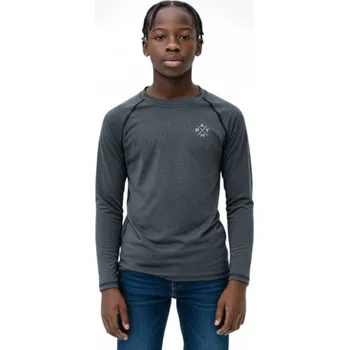 Pánské termoprádlo Chlapecké termo triko s dlouhým rukávem AUTHORITY-WARMIE II B grey melange Šedá 116/122