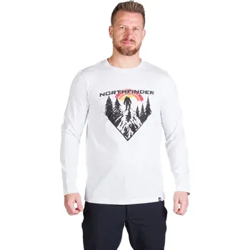 Pánské oblečení Pánské turistické triko s dlouhým rukávem NORTHFINDER-CLAIR-377white Bílá XXL