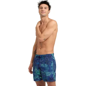 Pánské plavky Pánské plavky ARENA-MENS BEACH BOXER ALLOVER-660-kikko pro navy Modrá M