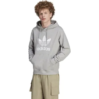 Pánská mikina Pánská mikina s kapucí ADIDAS ORIGINALS-TREFOIL HOODY-IM4490-medium grey heather Šedá XL