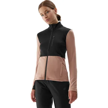 Dámská móda Dámská turistická mikina se zipem 4F-FLEECE-AW23TFLEF142-82S-LIGHT BROWN Hnědá L