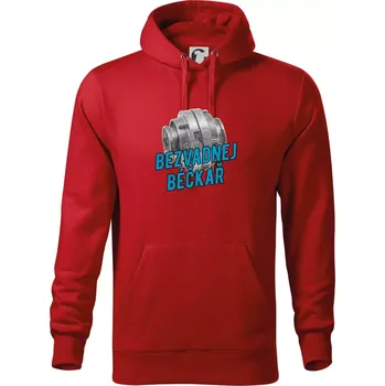 Pánská mikina Bezvadnej béčkař - Mikina pánská Cape s kapucí - 4XL ( Červená )