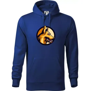 Pánská mikina Německý ovčák - v kruhu - Mikina pánská Cape s kapucí - 4XL ( Královská modrá )