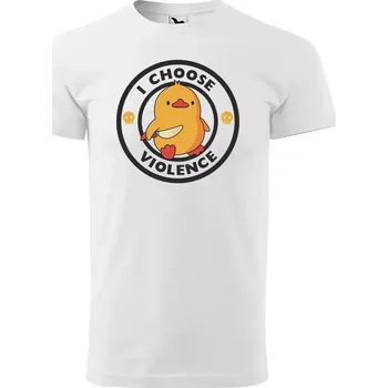 Sablio Tričko s potiskem I choose violence - bílé 2XL