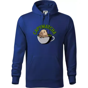 Pánská mikina Capybara papymatcha - Mikina pánská Cape s kapucí - 5XL ( Královská modrá )