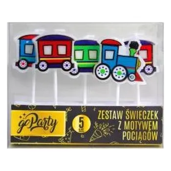 Set školních potřeb Zestaw świeczek urodzinowych Motyw pociągów