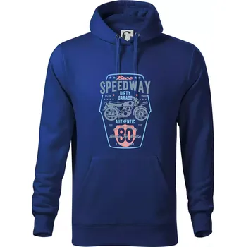 Pánská mikina Speedway Motorcycle - Mikina pánská Cape s kapucí - 5XL ( Královská modrá )